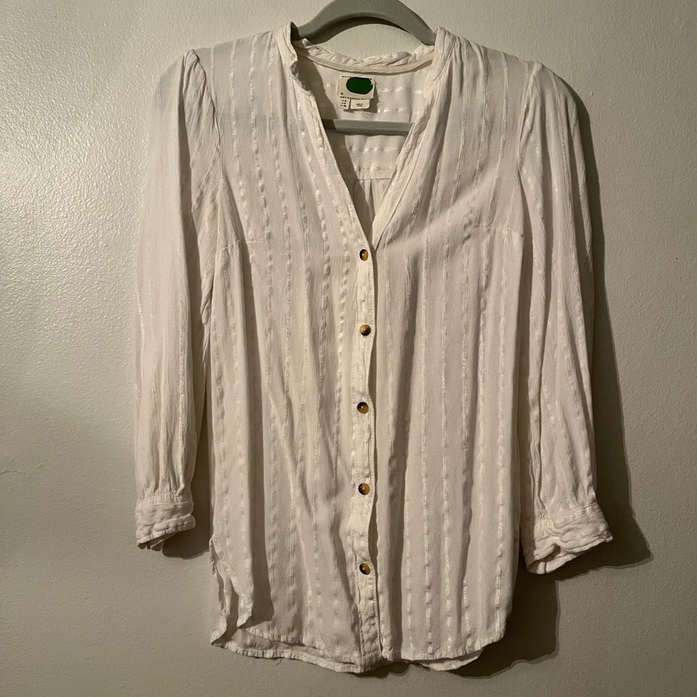 ANTHROPOLOGIE button down white blouse